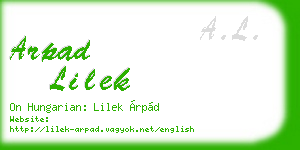 arpad lilek business card